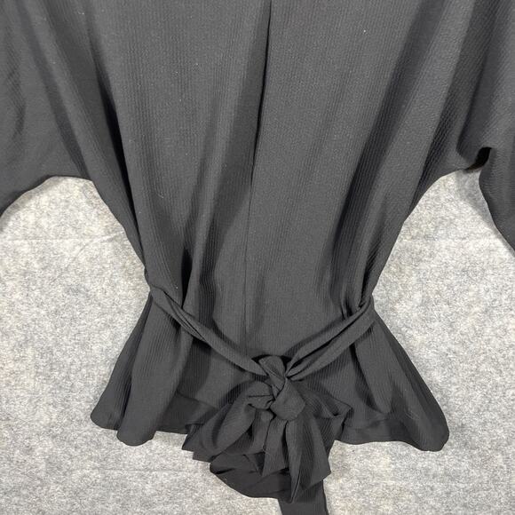 Gibson Size Small Women’s Tie Front Blouse Black Dressy 3/4 Sleeves Pullover EUC - Picture 8 of 9